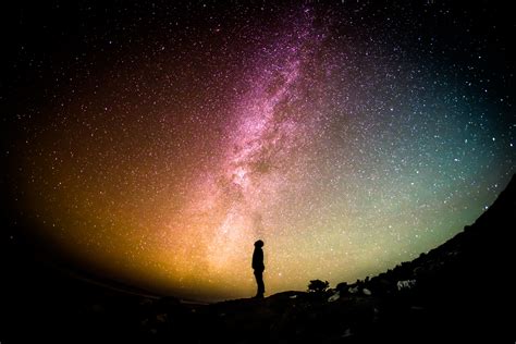 Free Images Silhouette Person Milky Way Cosmos