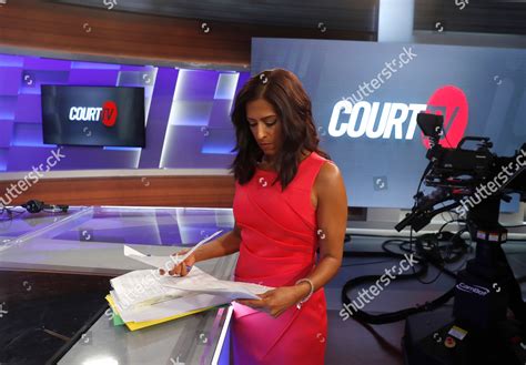 Court Tv Anchor Seema Iyer Looks Over Editorial Stock Photo Stock