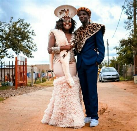 Clipkulture Couple In Modern Zulu Traditional Wedding Attire For Umembeso