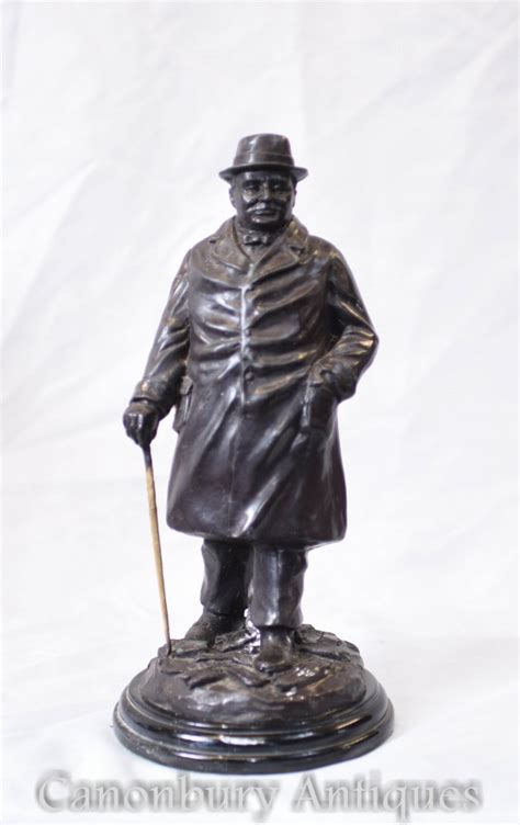 Bronze Statue Winston Churchill English Prime Minister