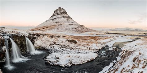Kirkjufell Mountain And Waterfall At Sunrise Iceland Stock Photo
