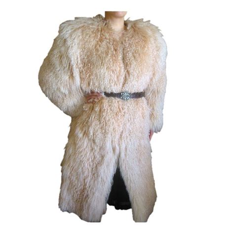 Emanuel Ungaro Vintage 1980s Peach Mongolian Lamb Coat For Sale At 1stdibs