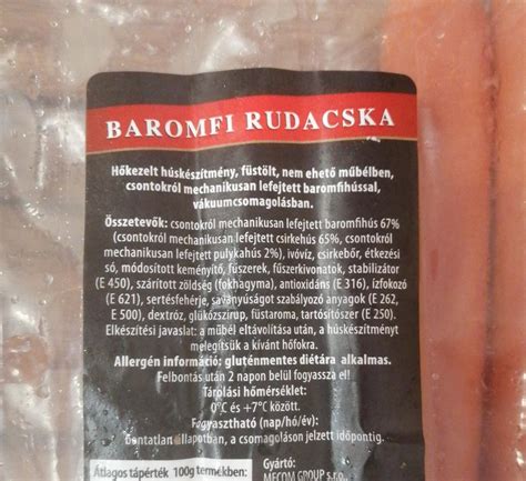Baromfi rudacska Mecom kalória kJ és tápértékek Dine4Fit hu