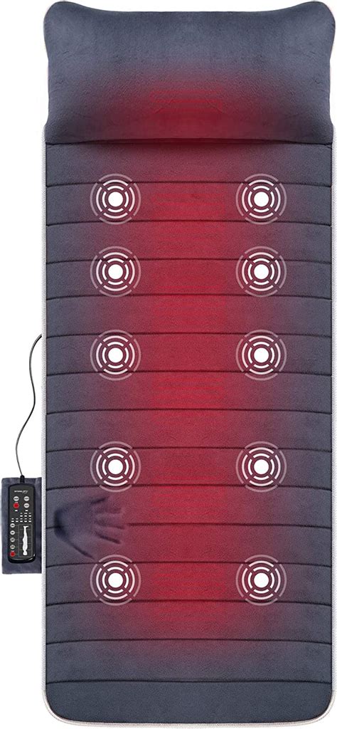 snailax memory foam massage mat with heat 6 therapy heating pad 10 vibration motors massage