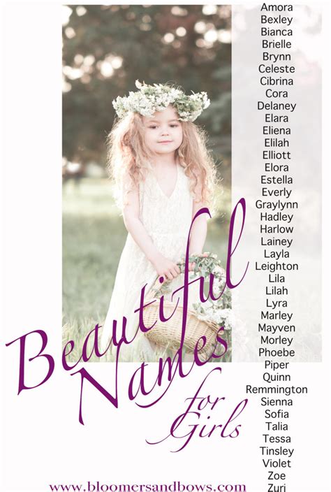 Beautiful Names for Girls | Bloomers and Bows | Baby Name Lists