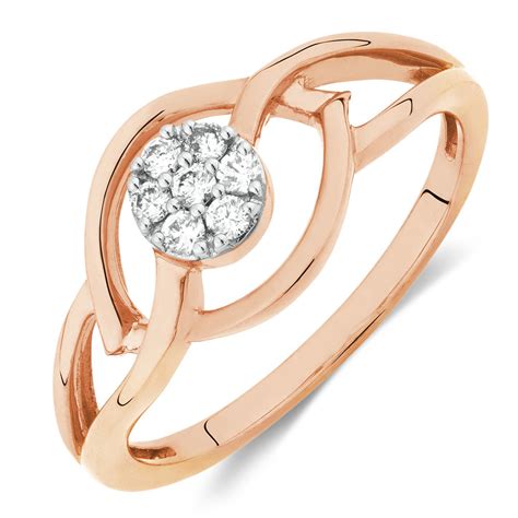 Promise Ring With Diamonds In 10kt Rose Gold