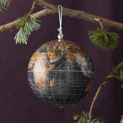 World Globe Ornament Terrain Globe Ornament Masculine Christmas