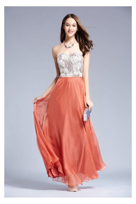 Lace Long Chiffon Sweetheart Prom Dress Ck Sheprom Com