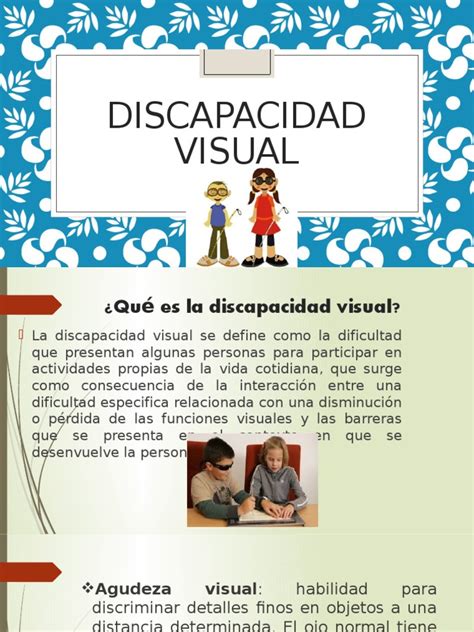 Discapacidad Visual Power Point Pdf Percepción Visual Invalidez