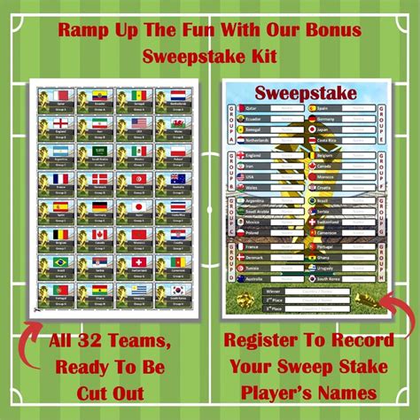 World Cup 2022 Wall Chart And Sweepstake Kit Includes Etsy