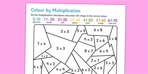 This lovely pack of ultimate multiplication and division worksheets can be used to challenge your students on their multiplication and division skills. Maths Colouring Multiplication Worksheet | Multiplication ...