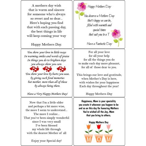 Looking for mother's day sayings and messages to write to your mom this mother's day? Peel Off Mothers Day Verses 2 | Sticky Verses for Handmade Cards and Crafts