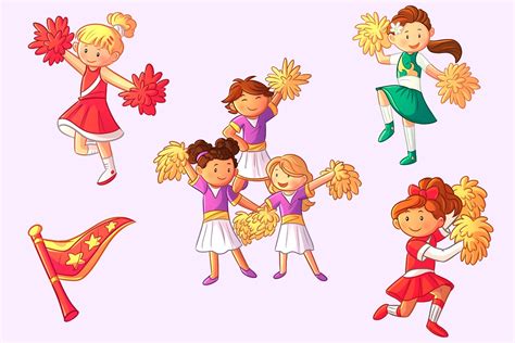 Cheerleader Kids Clip Art Collection 561881 Illustrations Design