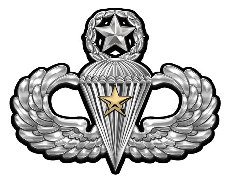Us Army Airborne Master Parachutist Badge With Combat Star All Metal