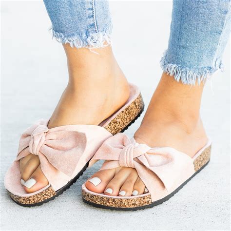 Chic Bow Sandal Slides Bow Sandals Heel Sandals Outfit Sandals Outfit