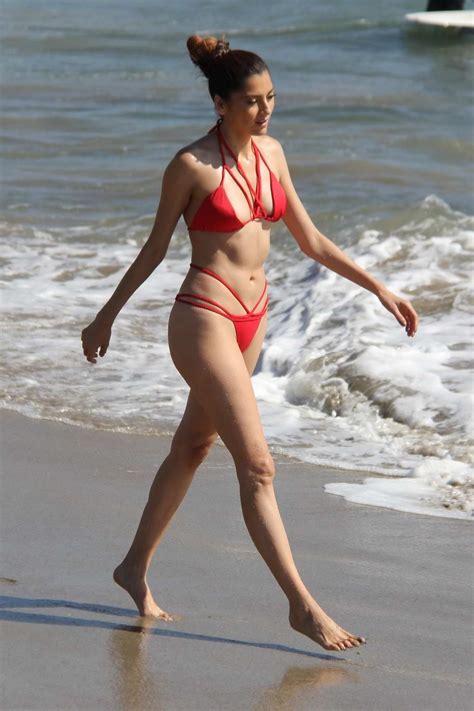 Blanca Blanco Hits The Beach In A Red Bikini In Malibu California