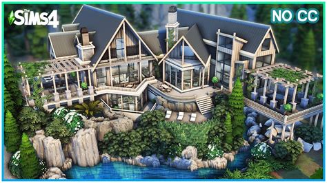 Sims 4 Mountain Lodge 🌲 No Cc Sims 4 Speed Build Kate Emerald