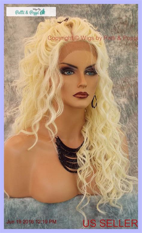 Swiss Lace Front Deep Lace Part Long Curly Heat Friendly Wig Color 613