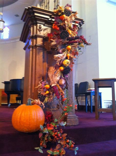 Fall At Fbc Thanksgiving Church Decorations Fall Church Decorations