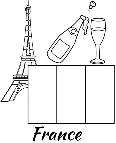 Country Flag France Coloring Page
