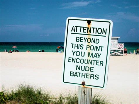 Nude Bathers Sign Warning Of A Nude Beach Miami Fl By Ly Flickr
