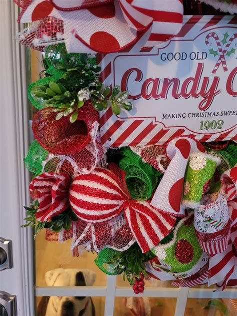 Candy Cane Christmas Wreath Candy Cane Lane Wreath Candy Etsy