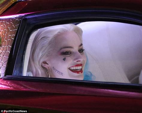 Margot Robbie Gets Into Suicide Squad Character As Batman Stunt Double Gives Chase Daily Mail