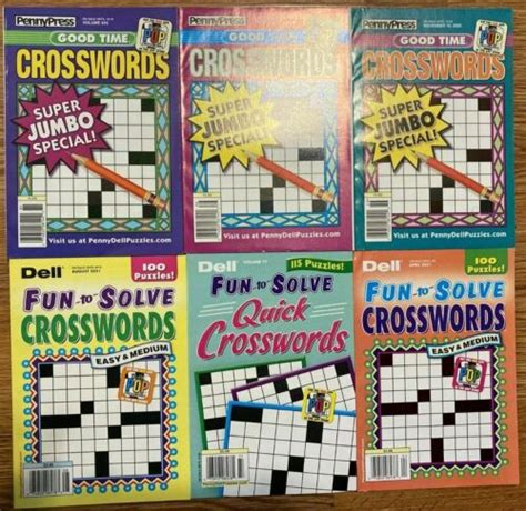 Lot Of Dell Penny Press Crossword Puzzle Books Pocket Good Time Fun