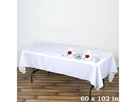 linentablecloth 60 x 102 inch rectangular polyester tablecloth white