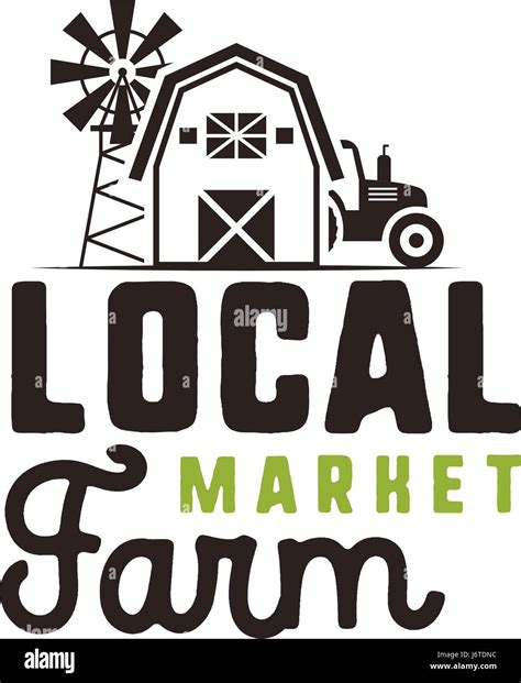 Local Farm Market Logo Design And Label Template Included Farmer Stock
