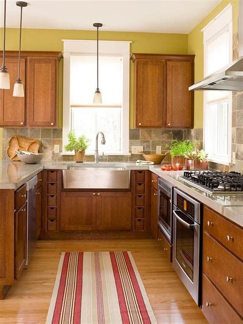 I Like The Warm Colors Used In This Kitchen The Green Walls The
