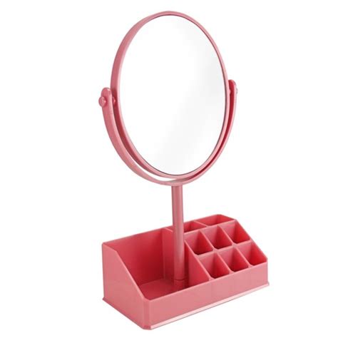 espelho de mesa com organizador de maquiagens rosa carrefour carrefour