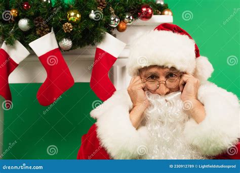 Upset Santa Claus Looking At Camera Stock Image Image Of Christmas