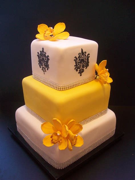 Orhid And Demask Wedding Cake 699 • Temptation Cakes Temptation Cakes