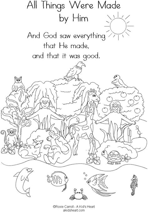 Free Bible Creation Coloring Pages Sketch Coloring Page