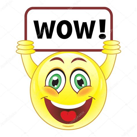 Vector Wow Smiley Smiley With Wow Sign — Stock Vector © Natalipopova