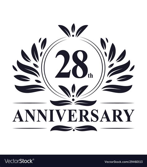 28th Anniversary Logo 28 Years Celebration Vector Image