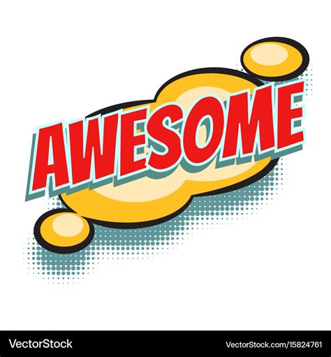 Awesome Comic Word Royalty Free Vector Image Vectorstock