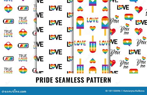 gay pride seamless pattern background vector set stock vector illustration of party community
