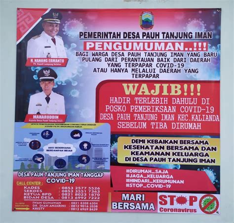 Pemdes Pauh Tanjung Iman Pasang Banner Himbauan COVID Untuk Masyarakat Hanuang Com