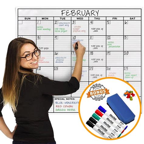 Laminated Jumbo Calendar 36 X 48 Monthly Officethink