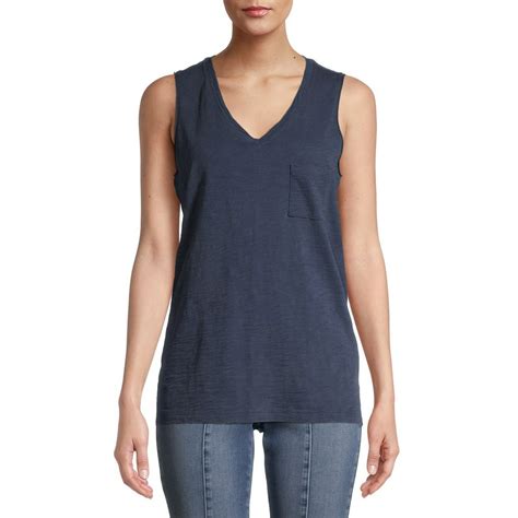 time and tru time and tru women s v neck pocket tank top