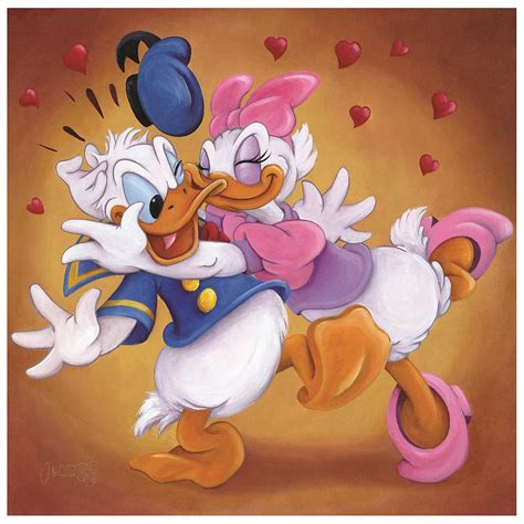 Donald And Daisy Kissing Giclée By Michelle Stlaurent Donald And Daisy Duck Disney Art