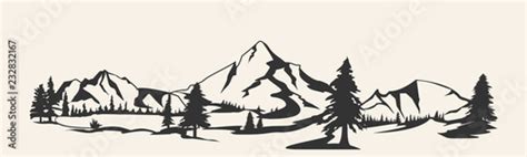 Mountains Mountain Range Silhouette Isolated Mountain Illustration