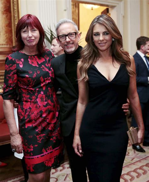 Elizabeth Hurley In Busty Form Fitting Dress At Elton John Aids Event