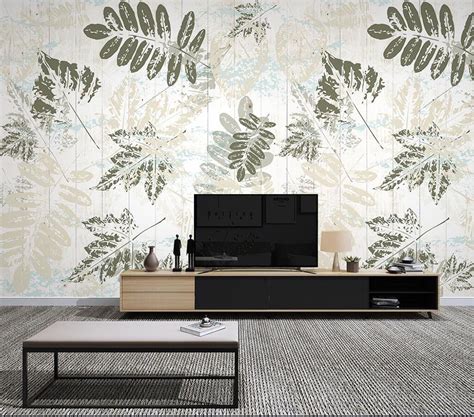 Custom Wallpaper Mural Leaf Plant Background Wallcovering Bvm Home