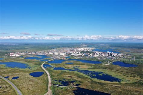 The City Of Nadym Among The Tundra Bogs Of The North Of Siberia In