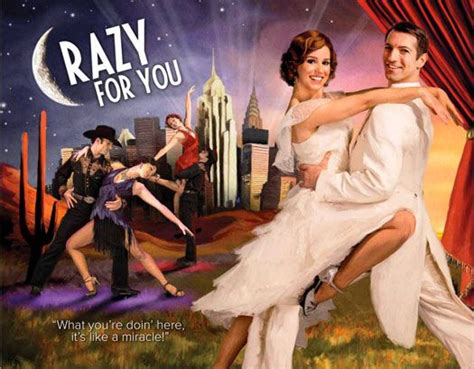 A Man And Woman Dancing In Front Of A Cityscape With The Words Razy