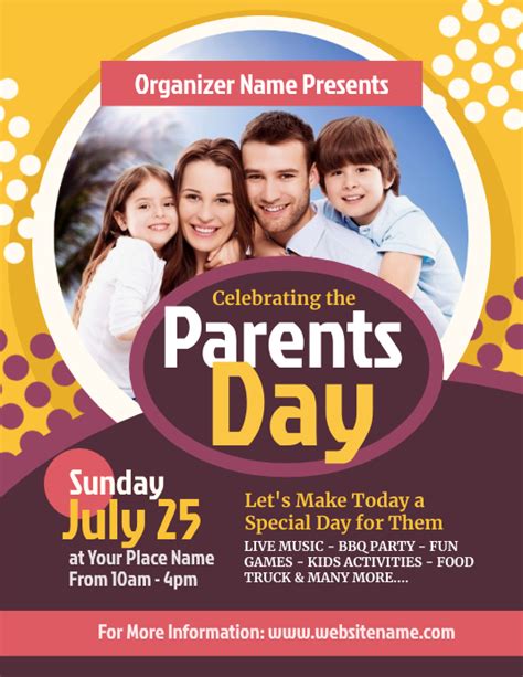 Yellow And Red Parents Day Invitation Flyer Template Postermywall