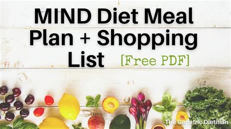 Mind Diet Meal Plan And Shopping List Free Pdf The Geriatric Dietitian
